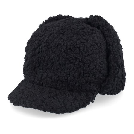 Seeberger - Black earflap Czapka Z Daszkiem - Teddy Chapka Black Earflap @ Hatstore