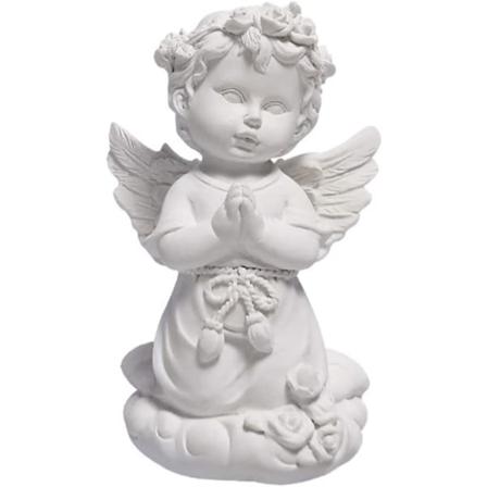 Dekorative engelstatuer og figurer harpiks engelvinger statue skulptur hagestatue figur borddekorasjon katolske religiøse gaver 13X8cm