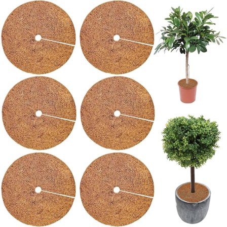 Plante Kokosmåtte, 6 stk. 30cm Plantebeskyttelsesskive, Plantebeskyttelsesmåtte til Vinterbeskyttelse