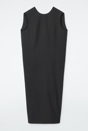 COS Women's The Sleeveless Tailored Wool Dress in Black