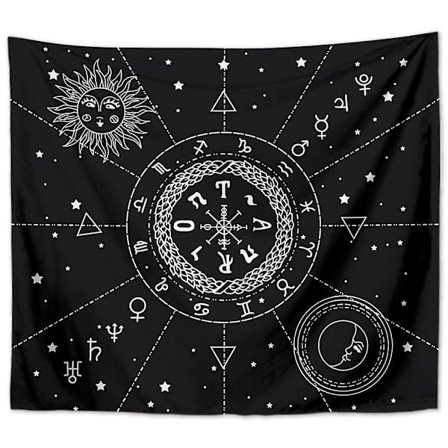 Altar Cloth Zodiac Häxkonst Alter Tarot Spread Top Cloth Wiccan Square Spirituell Helig Duk 51 X 59 Tum