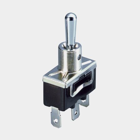 Interruptor basculante de retorno, 2 polos, (On)-Off-(On), 12 V, 15 A, prata