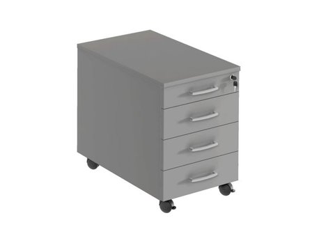 deNord Design Hurts mobil 4 lådig, djup 600 mm grå - Lyreco - Kontorsmöbler och inredning - Bord och hurtsar - Hurtsar