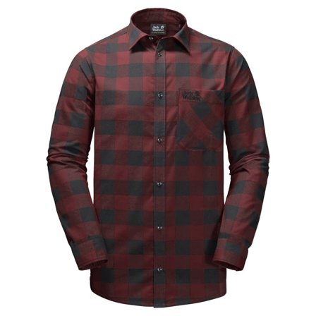 Jack Wolfskin Men's Red River Shirt Men long-sleeved shirts Red L