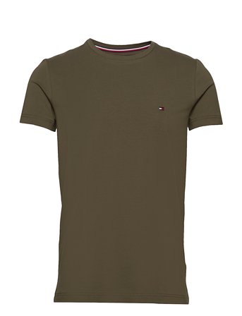 Stretch Slim Fit Tee T-shirts Short-sleeved Grønn Tommy Hilfiger*Betinget Tilbud