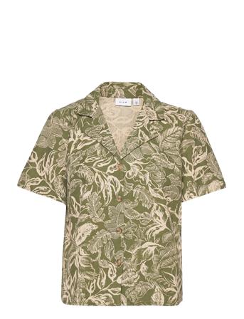 Vietni Tia V-Neck S/S Shirt Kortermet Skjorte Multi/mønstret Vila