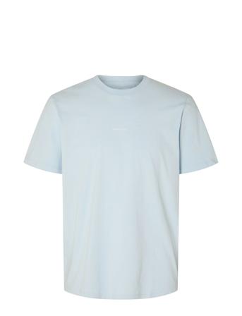 Slhaspen Print Ss O-Neck Tee Noos Selected Homme Blue