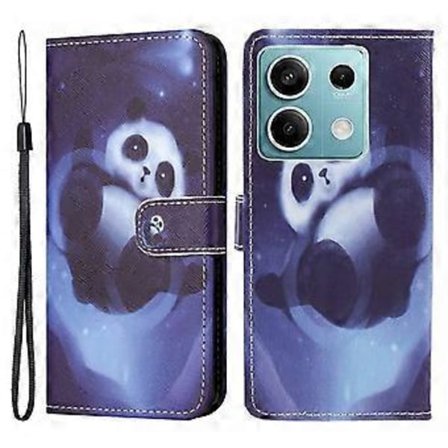 Til Xiaomi Redmi Note 13 4G Telefon Cover Læder 3D Mønster Magnetisk Folio Cover (Panda)