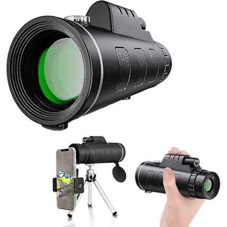 40x60 Monokulär Teleskop, Hd Bak4 Prisma Monokulär Vattentät Monokulär Kikare Med Telefonhållare Klippstativ