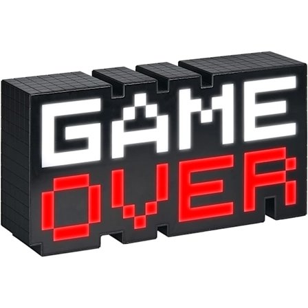 Game Over 8-bittinen pikselivalo, väriä vaihtava ja ääniherkkä