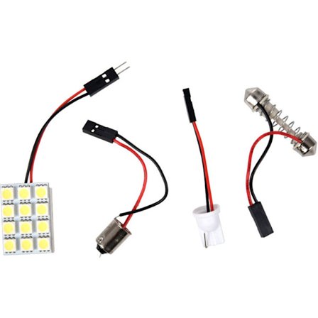 12 SMD 5050 LED Hvit Panel T10 BA9S Festoon Dome Interiør Pære 12V
