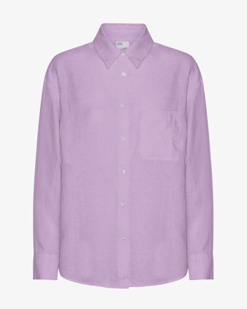 Linen Oversized Shirt - Soft Lavender XL