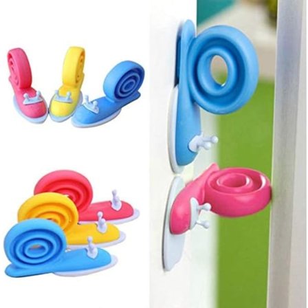 6 st Söta Färgglada Kompakta Snigeldesign Justerbara Baby Barn Säkerhetsskydd Dörrstopp Fingerskydd