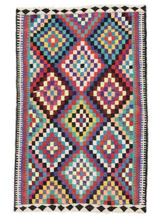 Kilim Fars Rug 190X295 Black/Dark Purple Wool, Persia