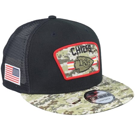 New Era - NFL Black trucker Czapka Z Daszkiem - Kansas City Chiefs NFL21 Salute To Service 9FIFTY Black/Camo Trucker @ Hatstore