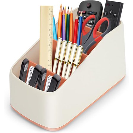 (Rød) Lille skrivebordsorganisator, penholder til skrivebord, skrivebordsorganisatorer med 4 rum til kontorartikler