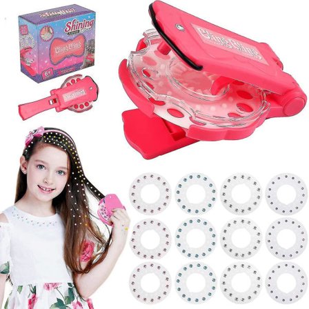 Diamant hår maskin med 180 hårjuveler, hår bedazzler kit, hår glitter rhinestone maskin