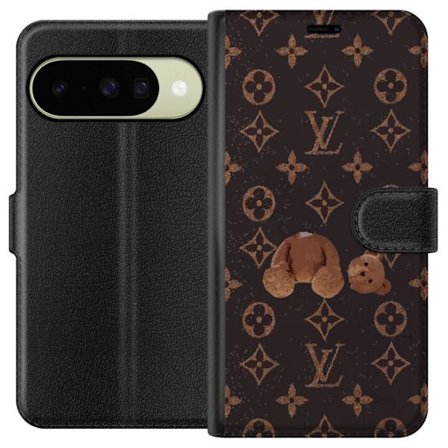 Yhteensopiva Lompakkokotelo Google Google Pixel 10 Ylellinen monogrammikuvio rikkinäisellä nalletaustalla pimeässä muotiestetiikassa