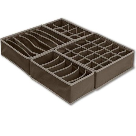 4 STK Skuff Organizer Oppbevaringsboks KAFFE