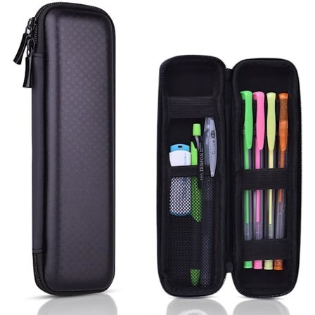 1 Stykke Hårdt EVA Penalhus Sort Beskyttende Pen Etui Stiv, Sort Taske til Direktør, Kuglepen, Touch Pen