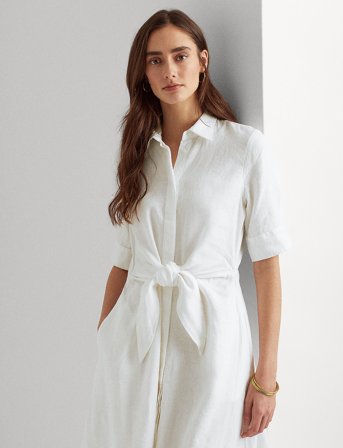 Lauren Ralph Lauren Classic Linen-Dress - White - 40