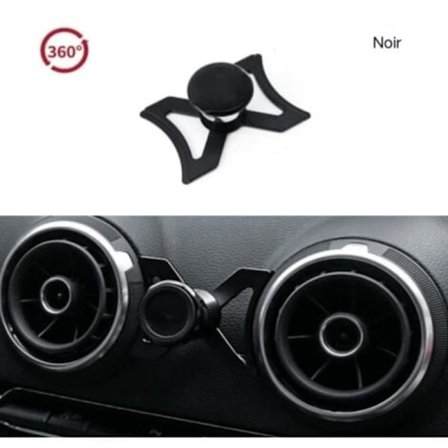 Magneettinen autopuhelinpidike Audi A3 S3 RS3 8V -automallille, älypuhelimen GPS-teline, 360 astetta säädettävä näkymä, Musta.ca