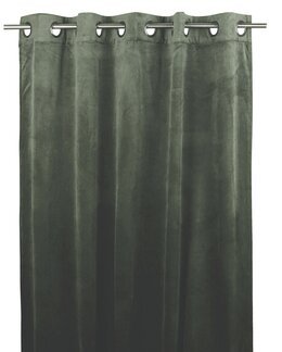 Öljettlängd Esther enfärgad sammet 2-pack Grön - Fondaco