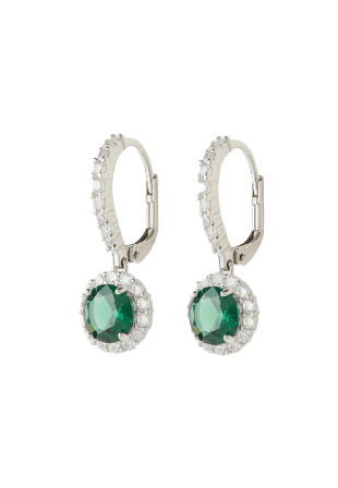 Sigrid Örhängen silver Emerald Green Dam Grön ONESIZE