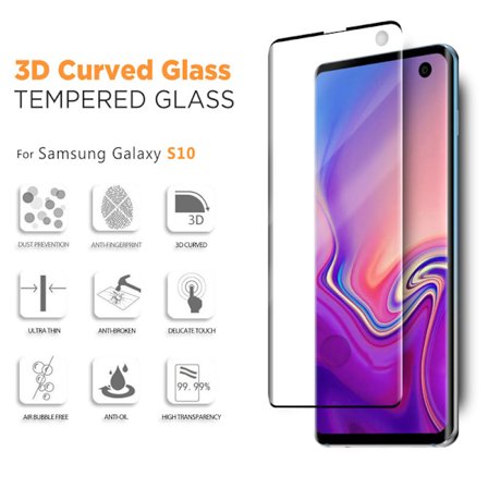 1-Pack SAMSUNG S10 PLUS Skærmbeskyttelse - Hærdet Glas 9H - Super kvalitet 3D