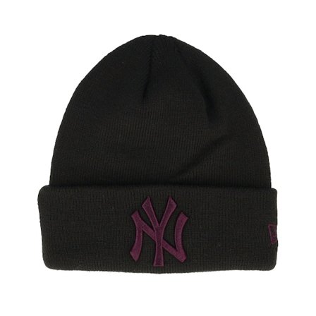 Kinder New Era - MLB Schwarz cuff Mütze - Kinder New York Yankees League Essential Beanie Black/Purple Cuff @ Hatstore