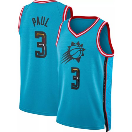 Mordely Herr 2023 City Edition Phoenix Suns Chris Paul #3 Turkos Dri-FIT Swingman tröja för vuxna