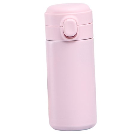 Vaaleanpunainen kannettava eristetty ruostumattomasta teräksestä valmistettu juomapullo 420 ml Mini Söpö Kaksikerroksinen tyhjiökuppi päivittäiseen 