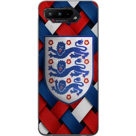 Kompatibelt Mobildeksel til Asus Asus ROG Phone 5 Grafiskt England-motiv med heraldiske løver og flettet mønster i rødt, hvitt og blått, kraftig s