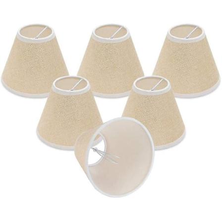 Ljuskronsskärmar, kompatibla med ljuskronelampor, 3x6x5 tum, set om 6 khaki