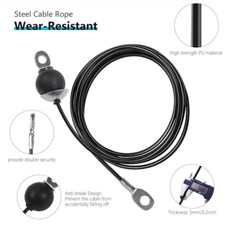 *Gymnastikk Kabel, Ståltråd Tau Fitness DIY LAT Hjem Gym Skive*