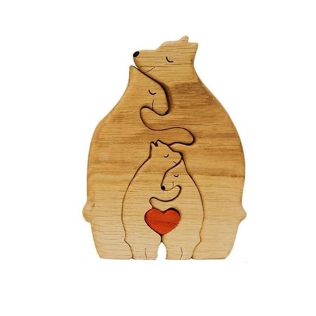 Tre Bjørnefamilie Statue Dyrestatue 4-PERSONERS FAMILIE