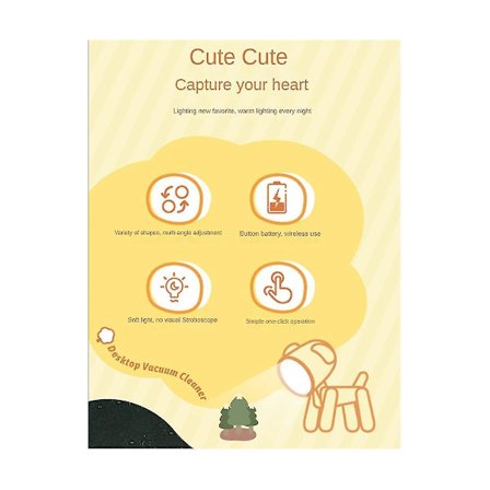 Mini nattlys LED justerbar skrivebordsboklys søt kjæledyrlys øyebeskyttelse bordlampe hjem, hund