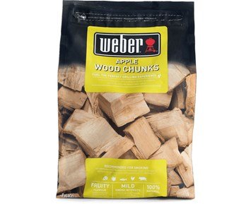 Weber-Apple Wood Chunks 1,5 kg-Eple-røkechunks perfekt for fisk, svin og fjærkre -Barbecue-Grillkull, grillbriketter og røkflis
