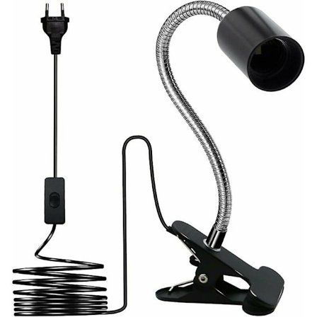 E27 Klemme Pære Fatning, Klemme Lampe, 350MM Svanehals Klemme Fatning