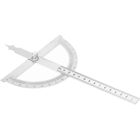 0-180 Grads Rustfri Stål Vinkelmåler, Gonimeter Gonimeter 15cm Lineal Med Låsemøtrik, 1 Pakke