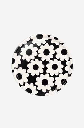 Rotor design - Pyöreä tarjotin Flora - Musta - Tarjottimet - - Homeroom