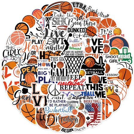 Basketboll klistermärken för vattenflaska - 50 st sportdekaler