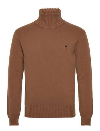 AMI Ami De Coeur Turtle Neck Sweater - Brown - XL