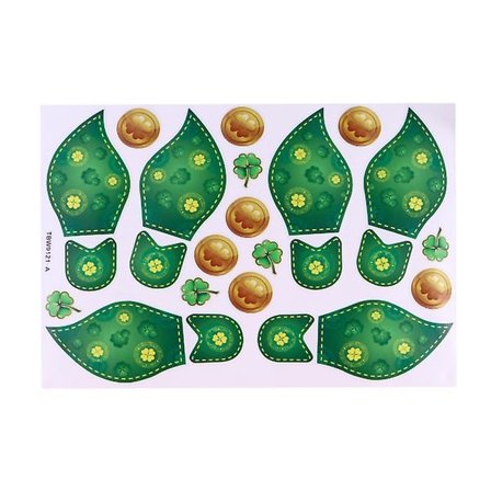 Leprechaun Footprint Golvdekaler Festdekor för St Patricks Day (stil A)