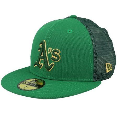 New Era - MLB Green fitted Czapka Z Daszkiem - Oakland Athletics 59FIFTY MLB St Patricks Day 23 Green Mesh Fitted @ Hatstore
