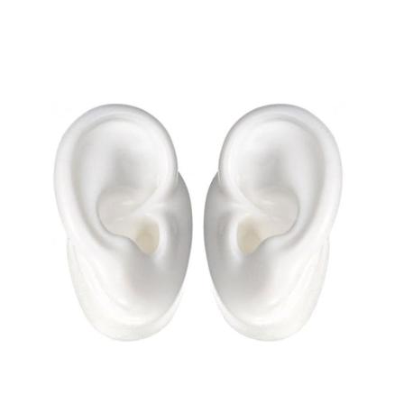 (par) Mjuka öronproppar i silikon - flexibla mould för akupunktur, smycken, utbildning (vit)