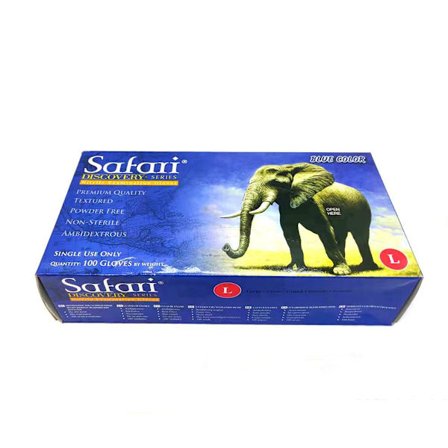 Safari Blue Nitrile Skyddshandskar LARGE