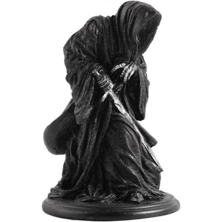 Gotiska ornament i harts, läskig nattvandrare bordsdekoration, svart klädnad stående figurin ornament för bordsskiva, skrivbord, disk