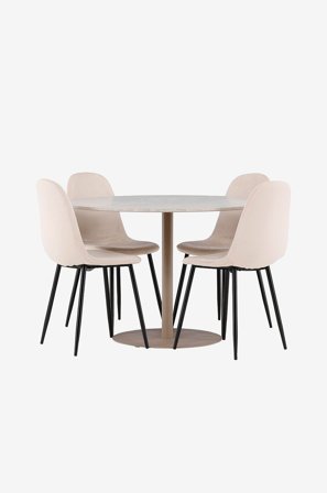 Venture Home - Lycke Spisebord med Polar Spisestol - Beige - Spisegrupper - Fra Homeroom