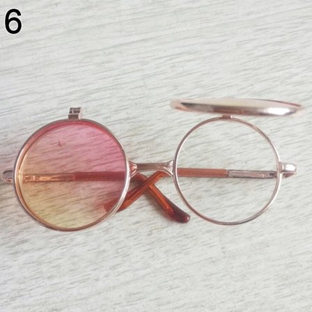 Söta runda plyschdockorglasögon 6 6